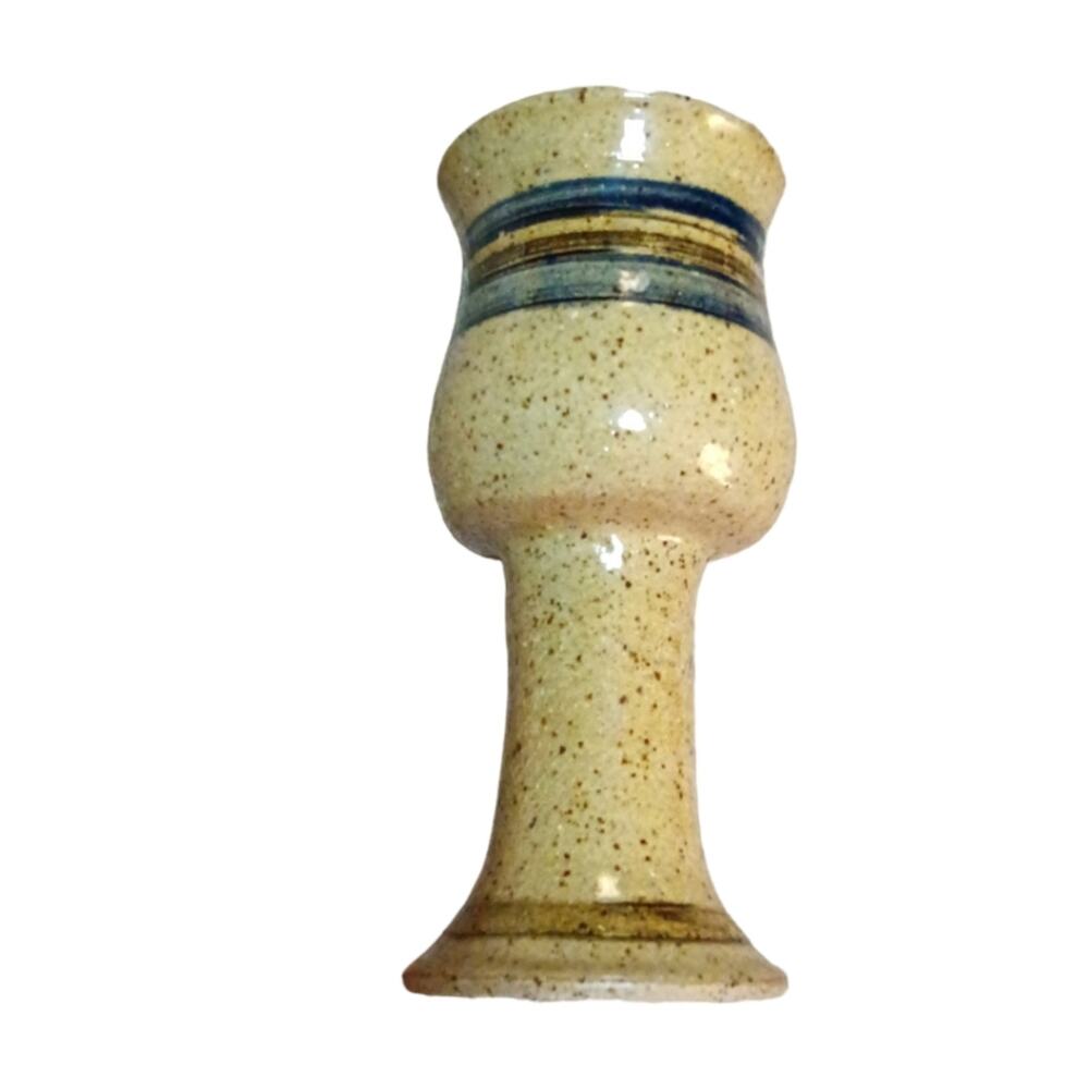 Studio Art‎ Pottery Set of 4 Goblets speckled striped stonewear